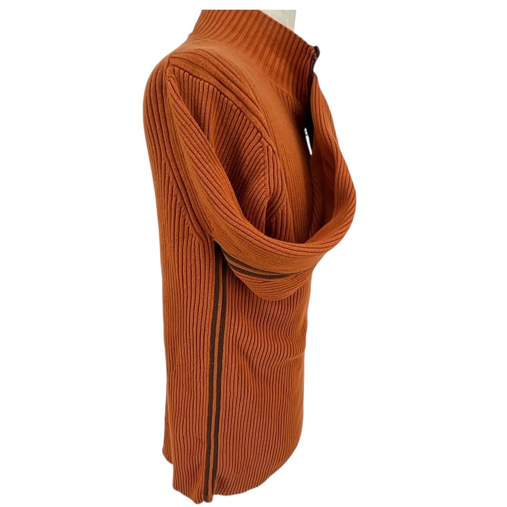 Guess Jeans Orange‎ Ribbed Half Zip Mock Neck Sweater Men's XL/TG - Picture 2 of 10